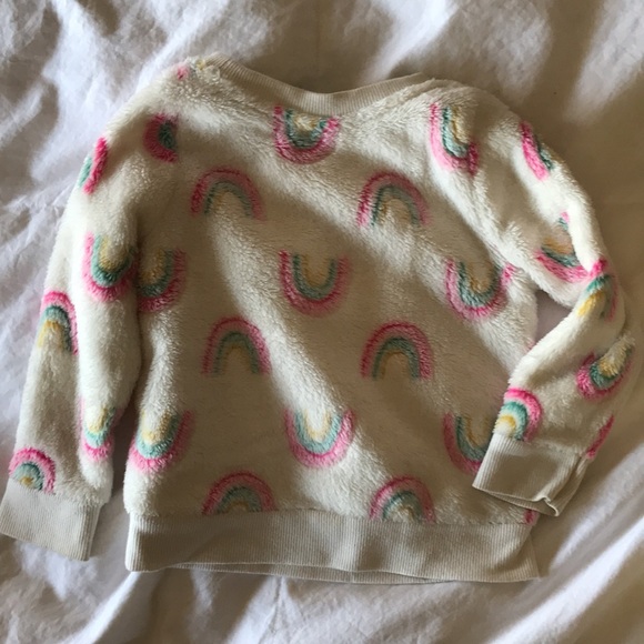 Cat and Jack rainbow fleece fur sweatshirt - Picture 4 of 5